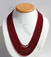 Ruby Gemstone-Faceted Rondelles