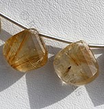 Golden Rutilated Quartz-Twisted Heart Briolette