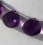 Amethyst Gemstone Beads-Twisted Heart Briolette