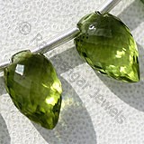 Peridot Gemstone Beads  Conch Briolettes