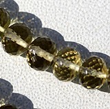 Olive Quartz  Faceted Roundels