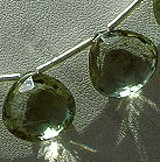 Green Amethyst  Heart Briolettes