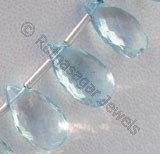 Aquamarine Gemstone  Flat Pear Briolettes