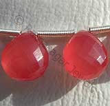 Rhodochrosite Gemstone  Heart Briolettes