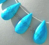 Turquoise  Flat Pear Briolettes
