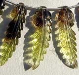 Bi-color Quartz  Carved Leaf
