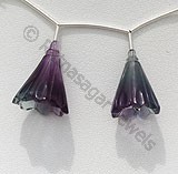 Fluorite Gemstone Beads  Flower Ear Beads