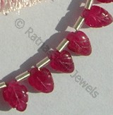 Ruby Gemstone  Carved Leaf