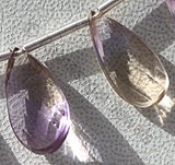 Ametrine Gemstone Beads  Twisted Flat Pear