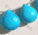 Turquoise  Heart Briolettes