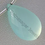 Dyed Chalcedony  Flat Pear Briolettes