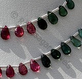Tourmaline Gemstone Beads  Flat Pear Briolettes