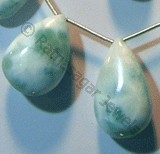 Larimar Beads  Flat Pear Plain