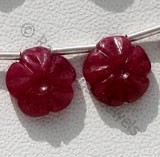 Ruby Gemstone  Gemstone Flower Beads