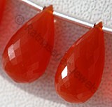 Carnelian Gemstone  Tear Drops Briolettes