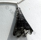 Black Rutilated Quartz  Flower Ear Beads