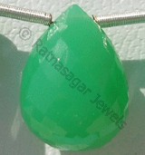 Chrysoprase Gemstone  Flat Pear Briolettes