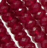 Ruby Gemstone  Faceted Roundels