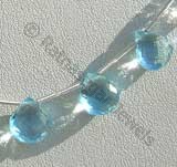 Blue Topaz Gemstone  Heart Briolettes