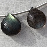 Labradorite Gemstone  Heart Briolettes