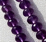 Amethyst Gemstone Beads  Faceted Roundels
