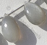 Grey Moonstone  Flat Pear Briolettes