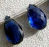 Sapphire Gemstone  Flat Pear Briolettes