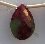 Ruby Zoisite  Flat Pear Briolettes