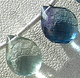 Fluorite Gemstone Beads  Heart Briolettes