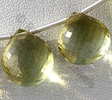 Lemon Quartz  Heart Briolettes