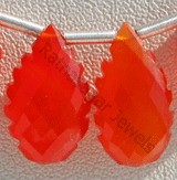Carnelian Gemstone  Carved Leaf