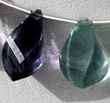 Fluorite Gemstone Beads  Twisted Tear Drops