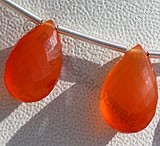 Carnelian Gemstone  Flat Pear Briolettes