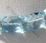Blue Topaz Gemstone  Faceted Rectangles