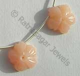 Pink Opal Gemstone  Gemstone Flower Beads