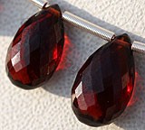 Garnet Gemstone  Flat Pear Briolettes