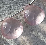 Rose Quartz Gemstone  Concave Cut Faceted Heart