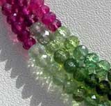 Tourmaline Gemstone Beads  Faceted Roundels