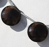 Smoky Quartz Gemstone  Coin