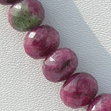 Ruby Zoisite  Faceted Roundels