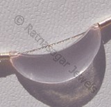 Rose Quartz Gemstone  Moon Shape