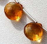 Citrine Gemstone  Heart Briolettes