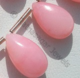 Pink Opal Gemstone  Flat Pear Plain