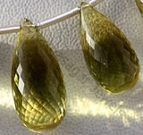 Lemon Quartz  Tear Drops Briolettes