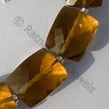 Cognac Quartz  Faceted Rectangles