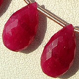 Ruby Gemstone  Flat Pear Briolettes
