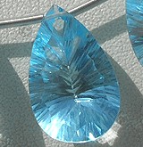 Blue Topaz Gemstone  Concave Cut Pan