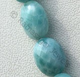 Larimar Beads  Oval Faceted