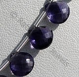Iolite Gemstone Beads  Heart Briolettes