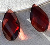 Garnet Gemstone  Twisted Flat Pear